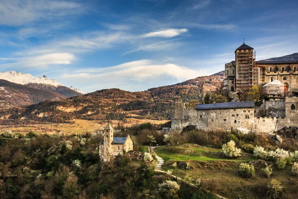 Сьйон (Швейцарія)-Замок Valere — стокове фото