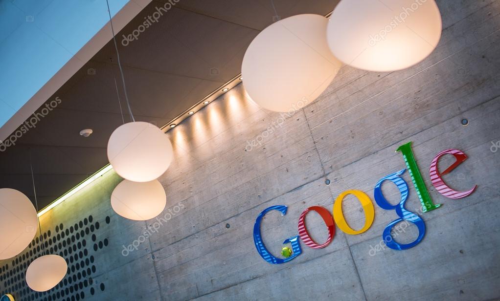 ZURICH, SWITZERLAND - MARCH  14, 2014: Google Corporation Reception sign