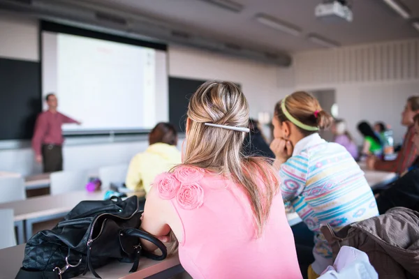 College students sitting in a classroom during class — Stock Photo, Image