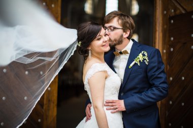 onların düğün günü genç Düğün çifti