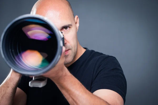 Male photographer  during a photo shoot — Stock Photo, Image