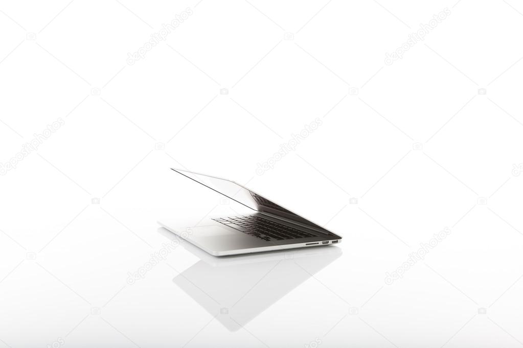 Modern laptop computer on white