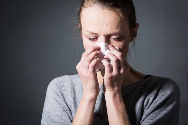 Young woman suffering from severe depression/anxiety/sadness — Stock Photo, Image