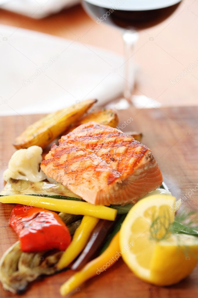 Close up of a grilled Salmon
