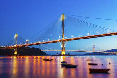 gece Hong kong Köprüsü