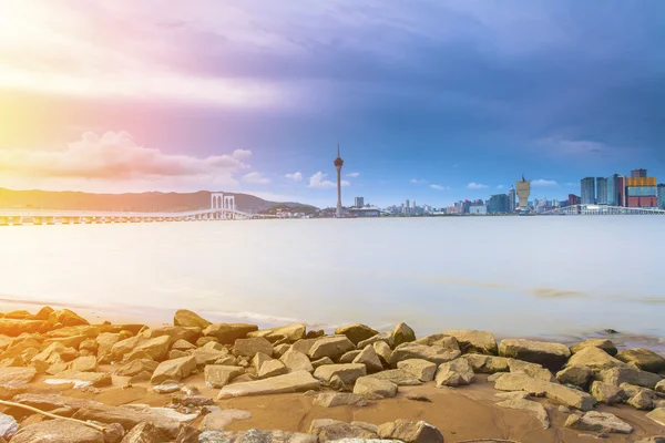 Macau sunset längs kusten — Stockfoto