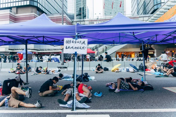 Revolución de los paraguas en Hong Kong 2014 — Foto de Stock