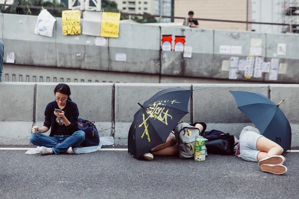 Revolução Guarda-chuva em Hong Kong 2014 Imagem De Stock