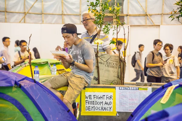 Rivoluzione degli ombrelli a Hong Kong 2014 — Foto Stock