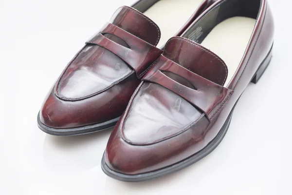 Brown sapatos femininos vermelhos — Fotografia de Stock
