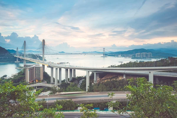 Brücke in Hongkong am Tag — Stockfoto