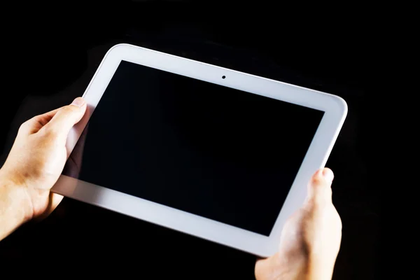 Man använder tablettdator — Stockfoto
