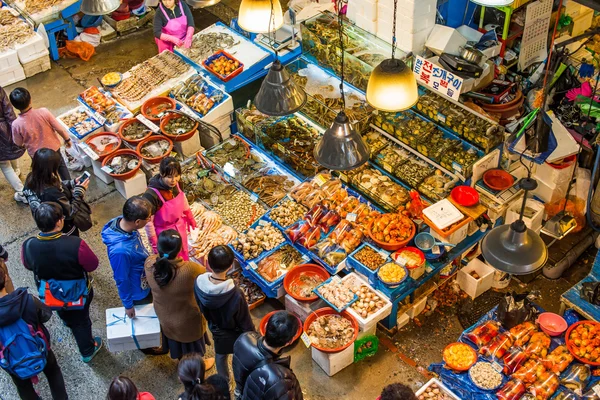 Targ z owocami morza w Seulu — Zdjęcie stockowe