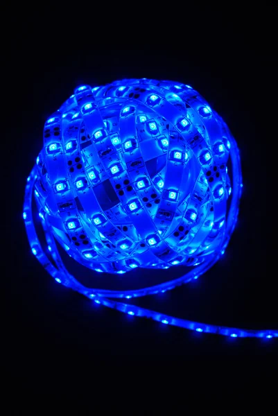 Blauer LED-Streifen — Stockfoto