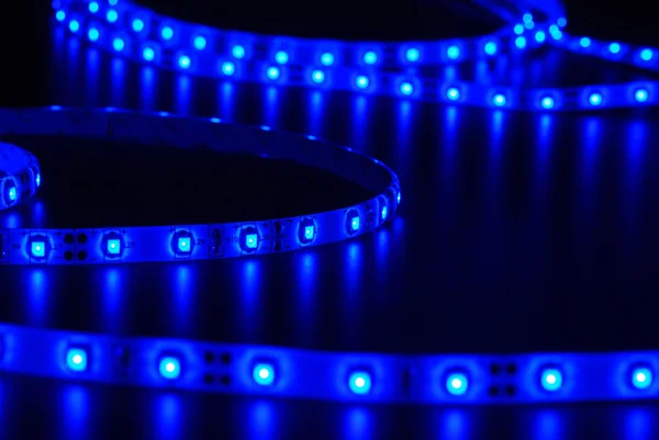 Striscia led blu — Foto Stock