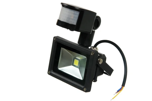 LED spotlight med rörelsedetektor — Stockfoto