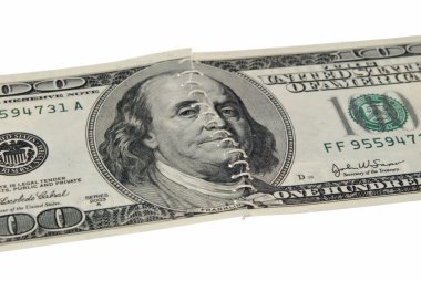 100 $ fatura, çapraz beyaz iplik