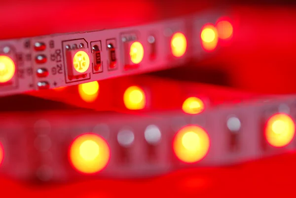 Roter LED-Streifen — Stockfoto