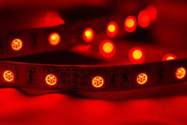 Roter LED-Streifen — Stockfoto