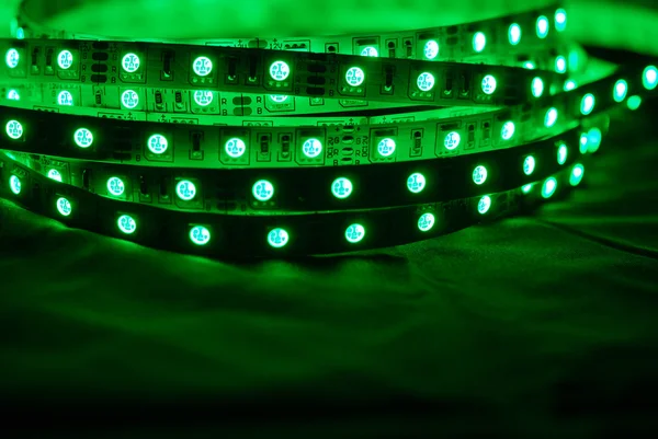 Zielony led strip — Zdjęcie stockowe