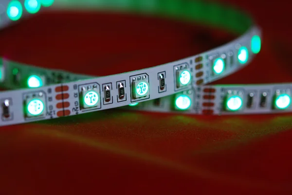 Zielony led strip — Zdjęcie stockowe