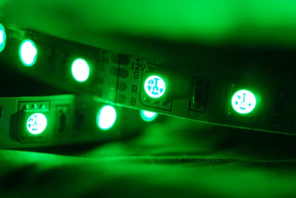 Green led strip — Stock Photo, Image