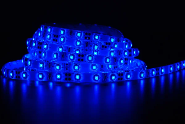 Blauwe led-strip — Stockfoto