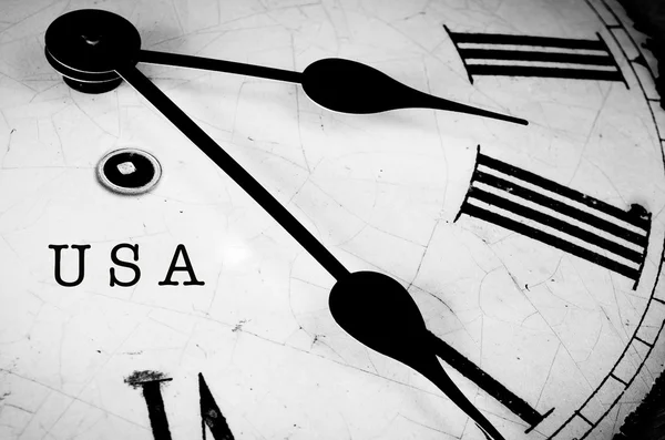 USA black and white clock — Stock Photo, Image