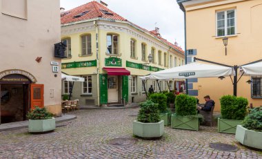 Vilnius,Litvanya-21 Ağustos 2017:Yaz öğleden sonra batıya eski şehir görünümü, Vilnius, Litvanya, Avrupa