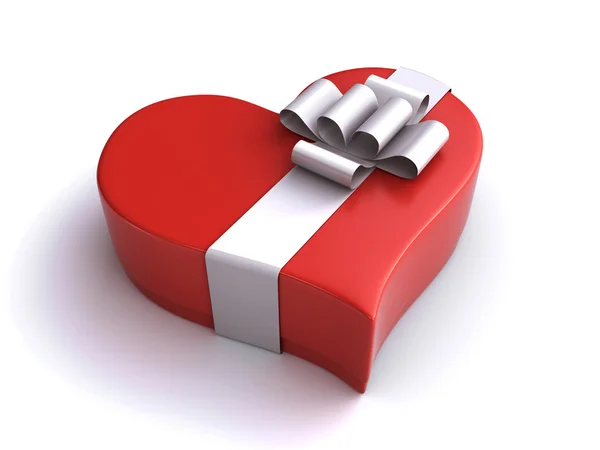 Caja regalo corazón — Foto de Stock