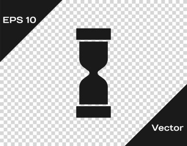 Şeffaf arkaplanda izole edilmiş kum ikonu akan eski bir kum saati. Kum saati işareti. İş ve zaman yönetimi kavramı. Vektör.