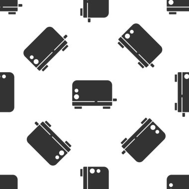 Gri tost makinesi simgesi beyaz arka planda izole edilmiş kusursuz desen. Vektör.