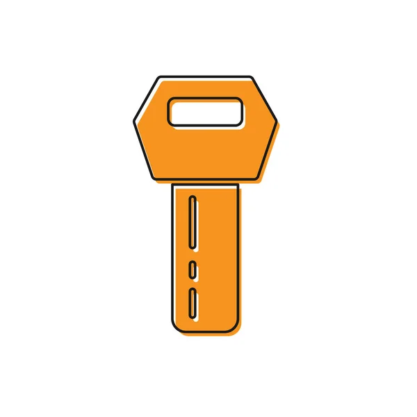 橙色车钥匙 带有白色背景隔离的远程图标 汽车钥匙和警报系统 — 图库矢量图片