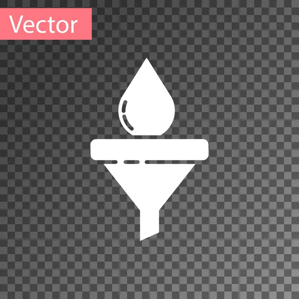 Белая Воронка Иконка Фильтра Моторного Масла Изолированы Прозрачном Фоне Вектор — стоковый вектор