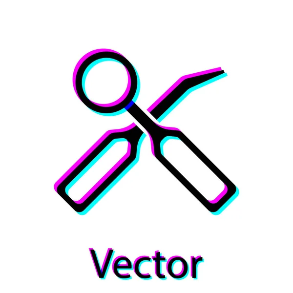 거울과 탐험가의 아이콘은 배경에 분리되어 검사를 십시오 Vector — 스톡 벡터