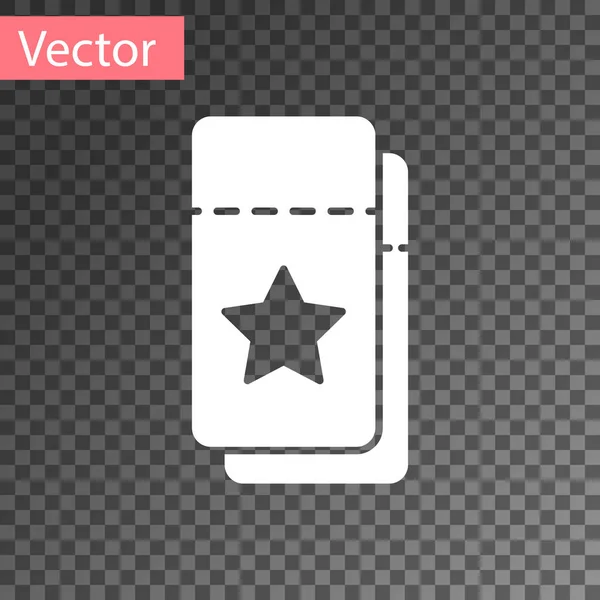 Weißes Kinokarten Symbol Isoliert Auf Transparentem Hintergrund Vektor — Stockvektor