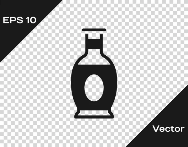 Black Indian Vase Icon Isolated Transparent Background Vector — Stock Vector