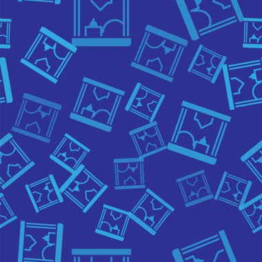 Mavi 3D yazıcı simgesi mavi arkaplandaki kusursuz deseni izole etti. Vektör.