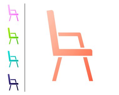 Mercan Kol Koltuğu simgesi beyaz arkaplanda izole edildi. Renk simgelerini ayarla. Vektör.