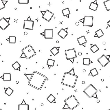 Siyah çizgi ayna simgesi beyaz arkaplanda izole edilmiş kusursuz desen. Vektör.