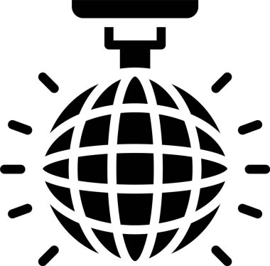 Siyah Disko top simgesi beyaz arkaplanda izole edildi. Vektör.