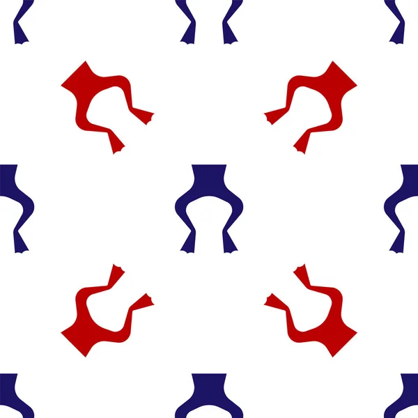 Icône Jambes Grenouille Bleu Rouge Motif Isolé Sans Couture Sur — Image vectorielle