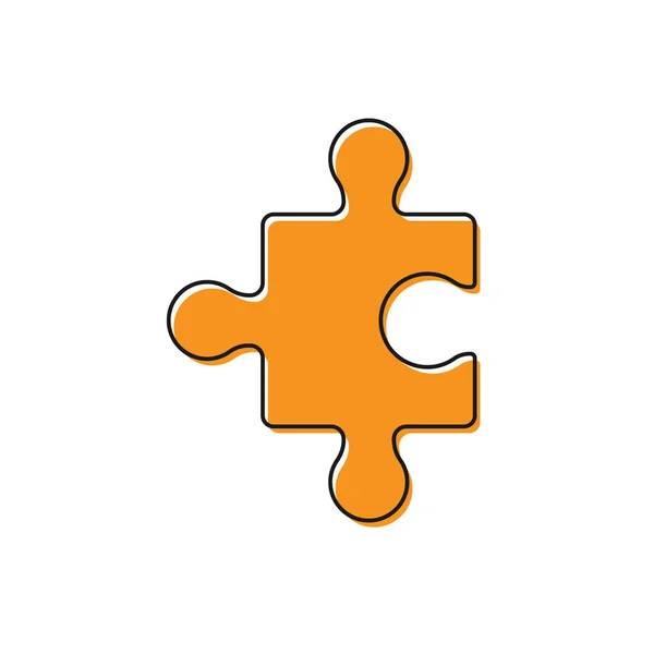 Pièce Orange Puzzle Icône Isolée Sur Fond Blanc Affaires Marketing — Image vectorielle
