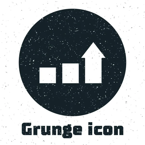 Grunge Icoon Voor Financiële Groei Geïsoleerd Witte Achtergrond Toenemende Inkomsten — Stockvector