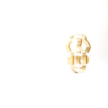 Beyaz arka planda izole edilmiş Hint ikonunun altın portresi. Hindu erkekleri. 3d illüstrasyon 3B canlandırma.