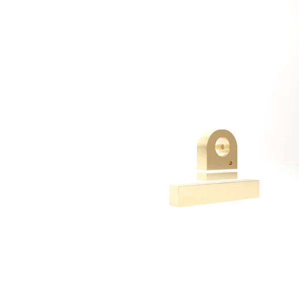Das Symbol Der Sicherheitskamera Gold Isoliert Auf Weißem Hintergrund Illustration — Stockfoto
