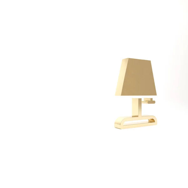 Gold Table lamp icon isolated on white background. 3d illustration 3D render.