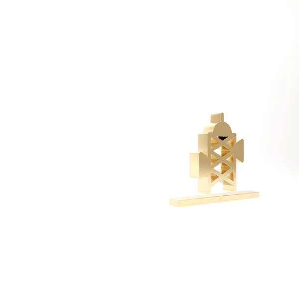 Χρυσό Εικονίδιο Κεραίας Απομονωμένο Λευκό Φόντο Ασύρματη Κεραία Τεχνολογία Και — Φωτογραφία Αρχείου