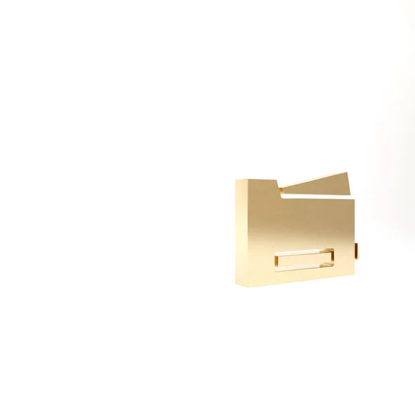 Icona Della Stampante Oro Isolata Sfondo Bianco Illustrazione Rendering — Foto Stock