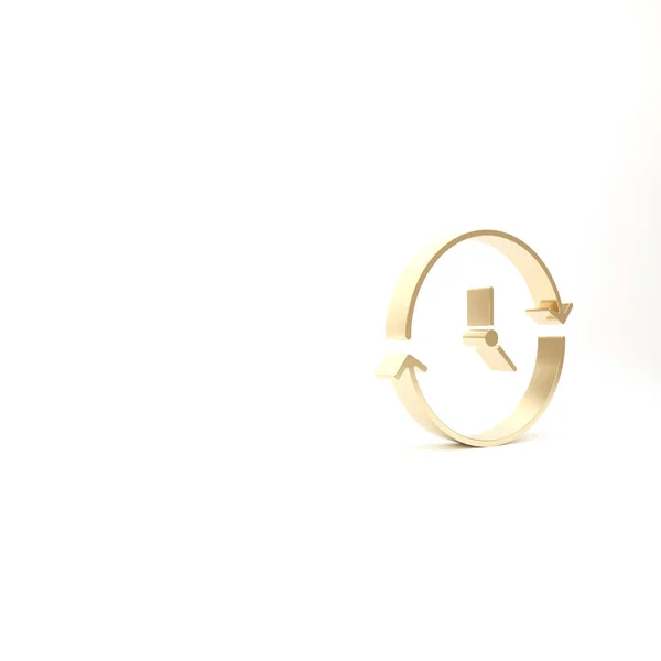 Ícone Relógio Ouro Isolado Fundo Branco Símbolo Temporal Ilustração Render — Fotografia de Stock
